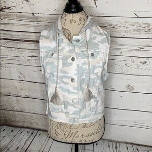 Wallflower Authentic Denim Light Camo Hooded Vest